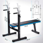 Adjustable Weight Bench with Dip Station Folding