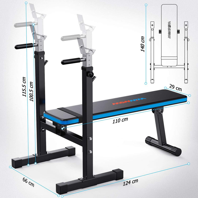 Adjustable Weight Bench with Dip Station Folding