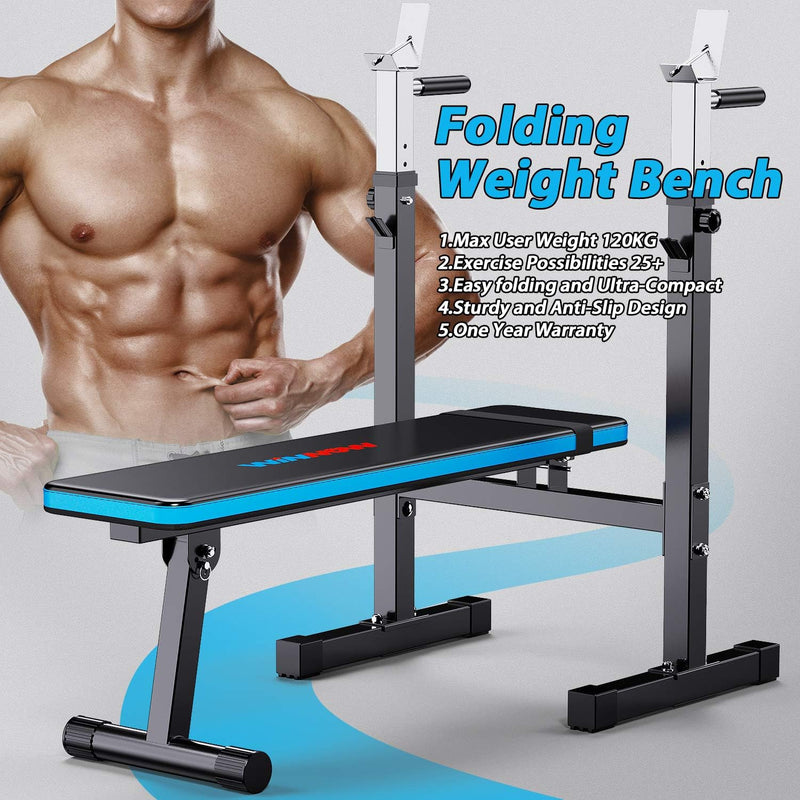 Adjustable Weight Bench with Dip Station Folding