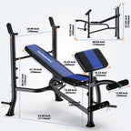 Adjustable Weight Bench with Leg Extension and Preacher