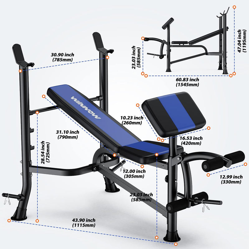 Adjustable Weight Bench with Leg Extension and Preacher