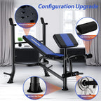 Adjustable Weight Bench with Leg Extension and Preacher