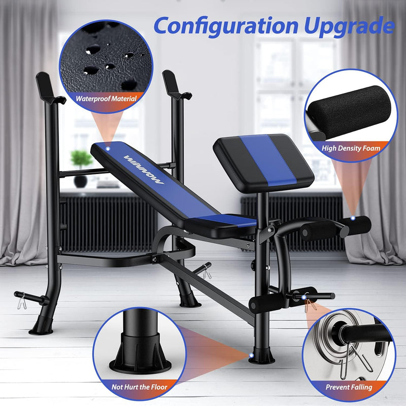 Adjustable Weight Bench with Leg Extension and Preacher
