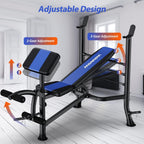 Adjustable Weight Bench with Leg Extension and Preacher