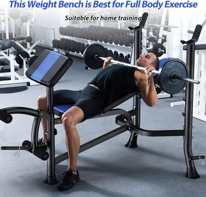 Adjustable Weight Bench with Leg Extension and Preacher