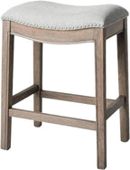 Adrien Counter Height Upholstered Backless Saddle