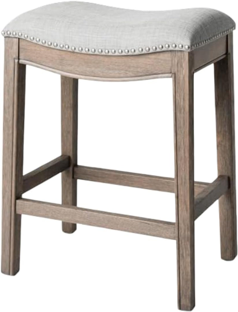 Adrien Counter Height Upholstered Backless Saddle