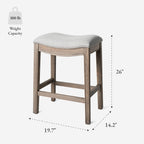 Adrien Counter Height Upholstered Backless Saddle