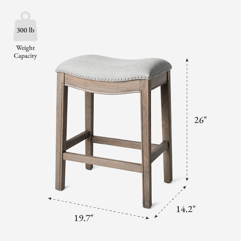 Adrien Counter Height Upholstered Backless Saddle