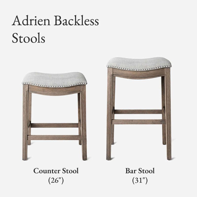 Adrien Counter Height Upholstered Backless Saddle