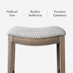 Adrien Counter Height Upholstered Backless Saddle
