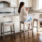 Adrien Counter Height Upholstered Backless Saddle