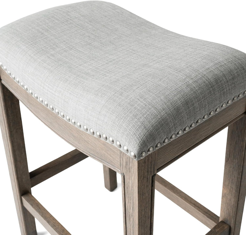 Adrien Counter Height Upholstered Backless Saddle