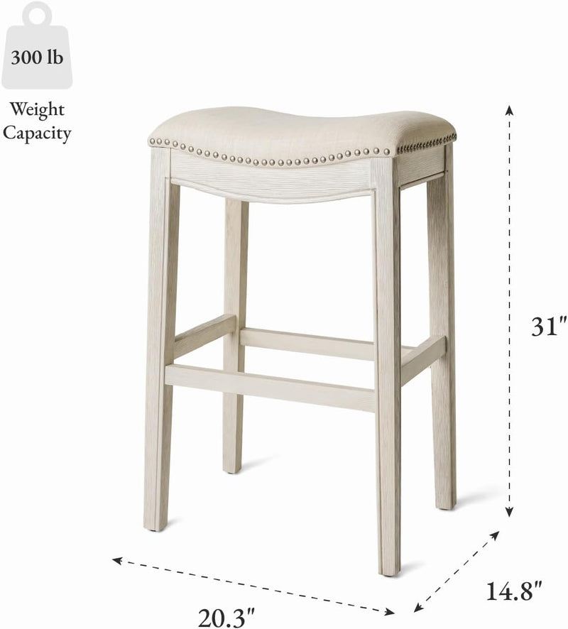 Adrien Counter Height Upholstered Backless Saddle