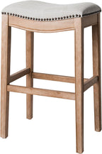 Adrien Counter Height Upholstered Backless Saddle