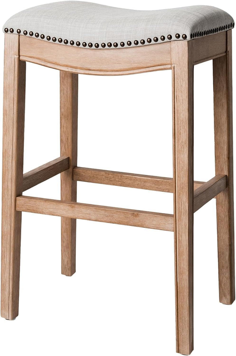 Adrien Counter Height Upholstered Backless Saddle