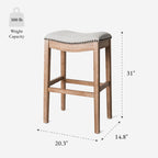 Adrien Counter Height Upholstered Backless Saddle