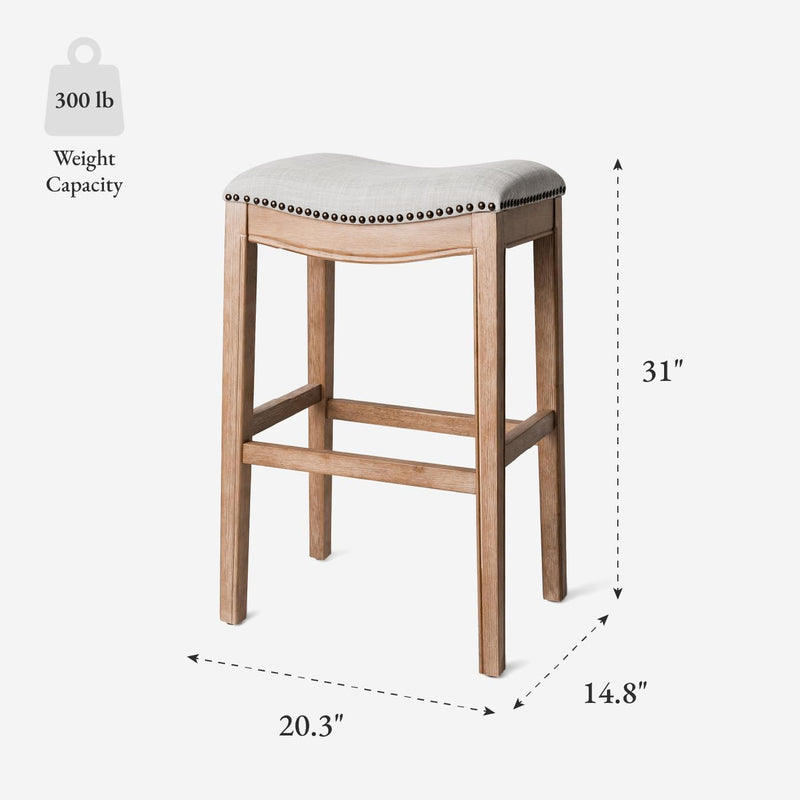 Adrien Counter Height Upholstered Backless Saddle