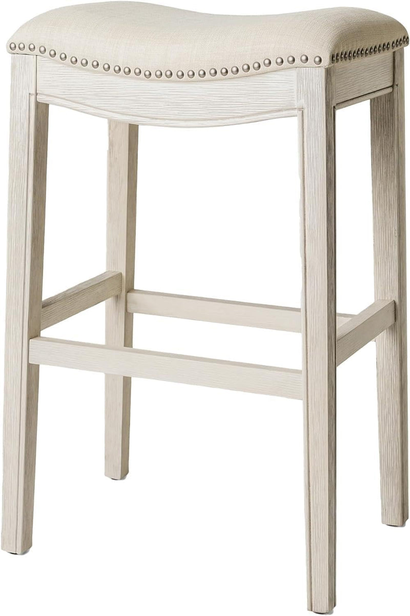 Adrien Counter Height Upholstered Backless Saddle