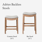 Adrien Counter Height Upholstered Backless Saddle