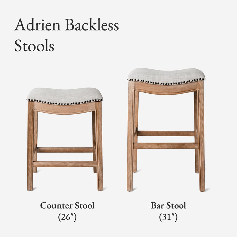 Adrien Counter Height Upholstered Backless Saddle