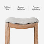 Adrien Counter Height Upholstered Backless Saddle