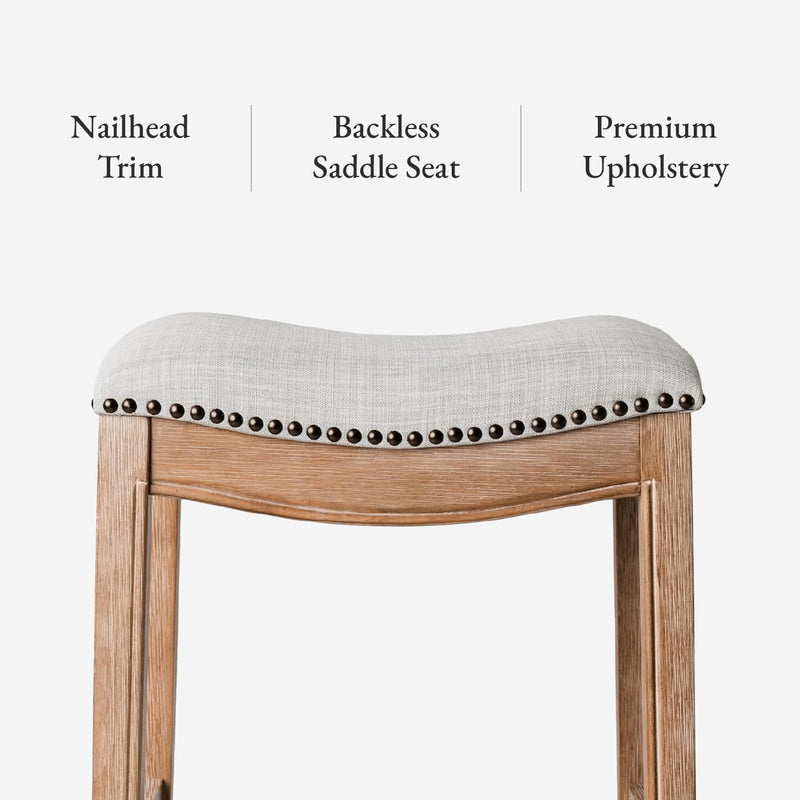 Adrien Counter Height Upholstered Backless Saddle