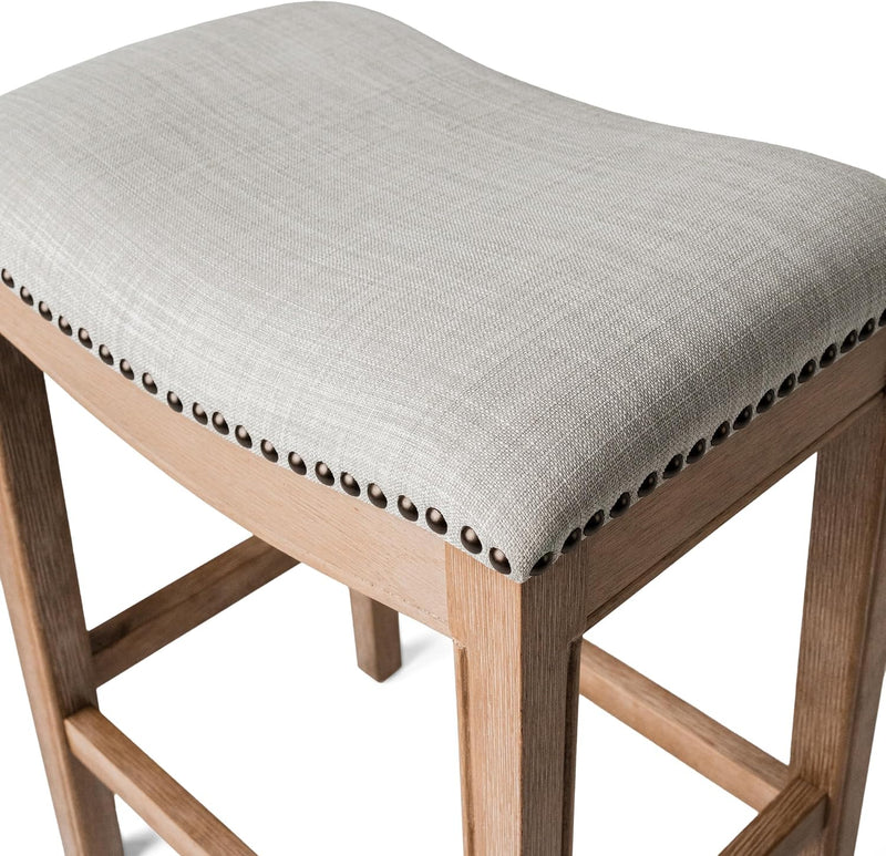 Adrien Counter Height Upholstered Backless Saddle
