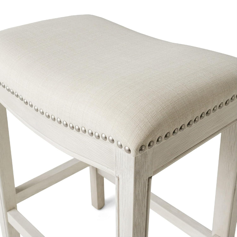 Adrien Counter Height Upholstered Backless Saddle