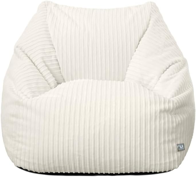 Rucomfy Adult Large Armchair Beanbag Soft Corduroy Slate