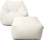 Rucomfy Adult Large Armchair Beanbag Soft Corduroy Slate