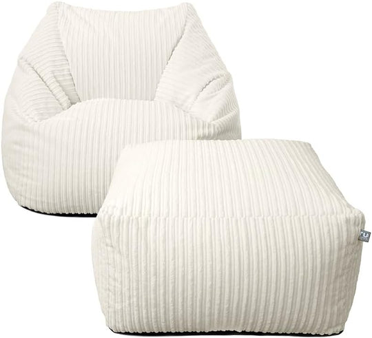 Rucomfy Adult Large Armchair Beanbag Ottoman Bundle