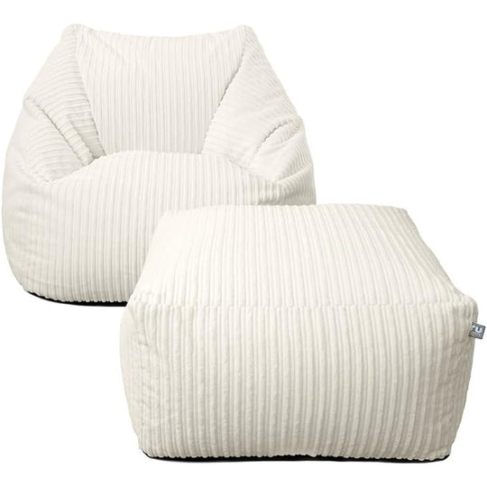 Rucomfy Adult Large Armchair Beanbag Ottoman Bundle
