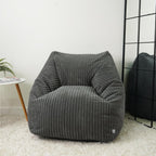 Rucomfy Adult Large Armchair Beanbag Soft Corduroy Slate