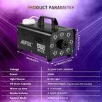Agptek Fog Machine Smoke 500W with Wireless Remote