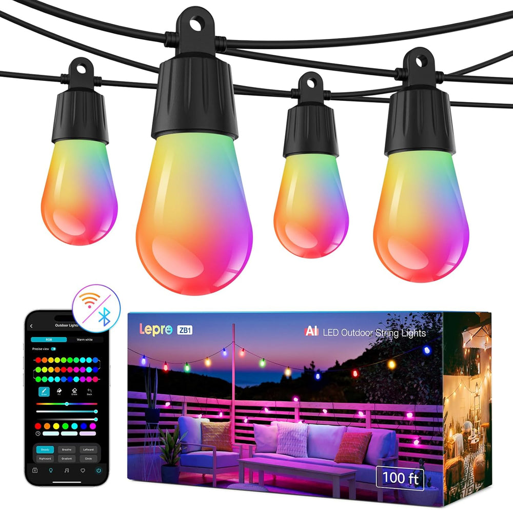 Ai Festoon Lights Outdoor 15m RGB+ic Warm Waterproof
