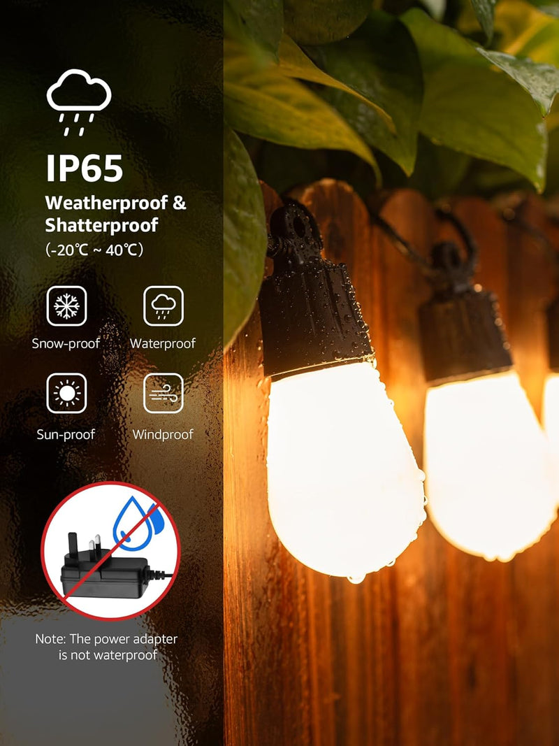 Ai Festoon Lights Outdoor 15m RGB+ic Warm Waterproof