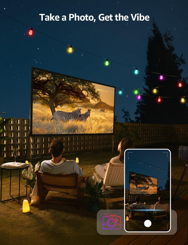 Ai Festoon Lights Outdoor 15m RGB+ic Warm Waterproof