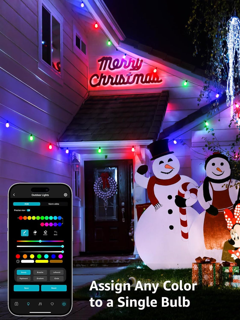 Ai Festoon Lights Outdoor 15m RGB+ic Warm Waterproof