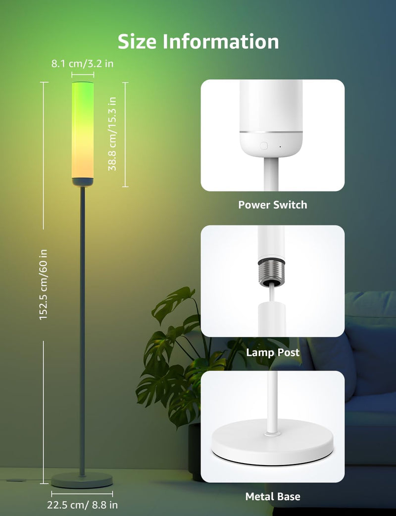 Ai Smart Floor Lamp 1000lm RGB+ic Warm LED