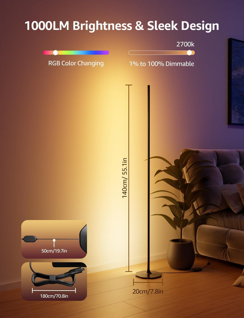 Ai Smart Floor Lamp 1000lm RGB+ic Warm LED