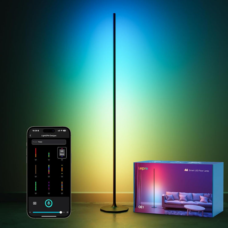 Ai Smart Floor Lamp 1000lm RGB+ic Warm LED