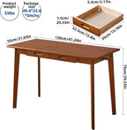 Wood Writing Desk with Drawer and Hanging Rod