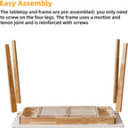 Wood Writing Desk with Drawer and Hanging Rod