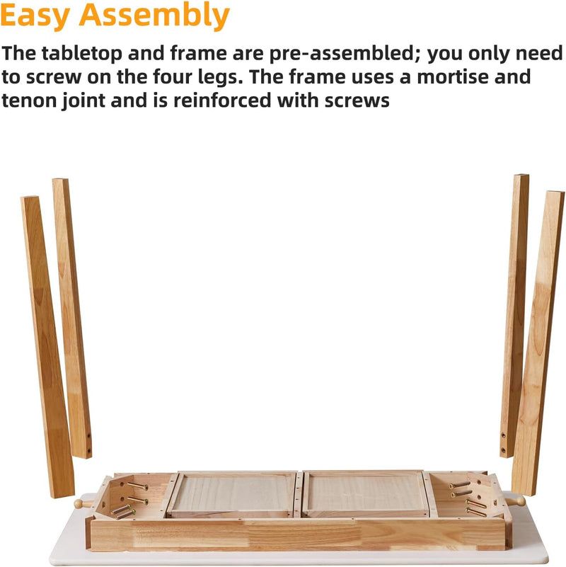 Wood Writing Desk with Drawer and Hanging Rod
