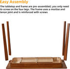 Wood Writing Desk with Drawer and Hanging Rod