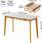 Wood Writing Desk with Drawer and Hanging Rod