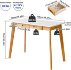Wood Writing Desk with Drawer and Hanging Rod