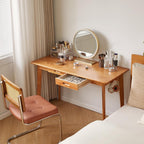 Wood Writing Desk with Drawer and Hanging Rod