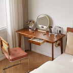 Wood Writing Desk with Drawer and Hanging Rod